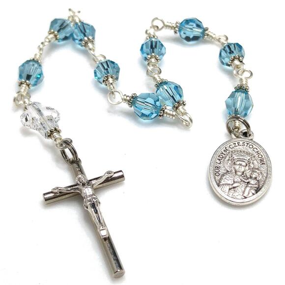 Our Lady of Czestochowa One Decade Rosary, Handmade Catholic Rosary - Picture 2 of 10